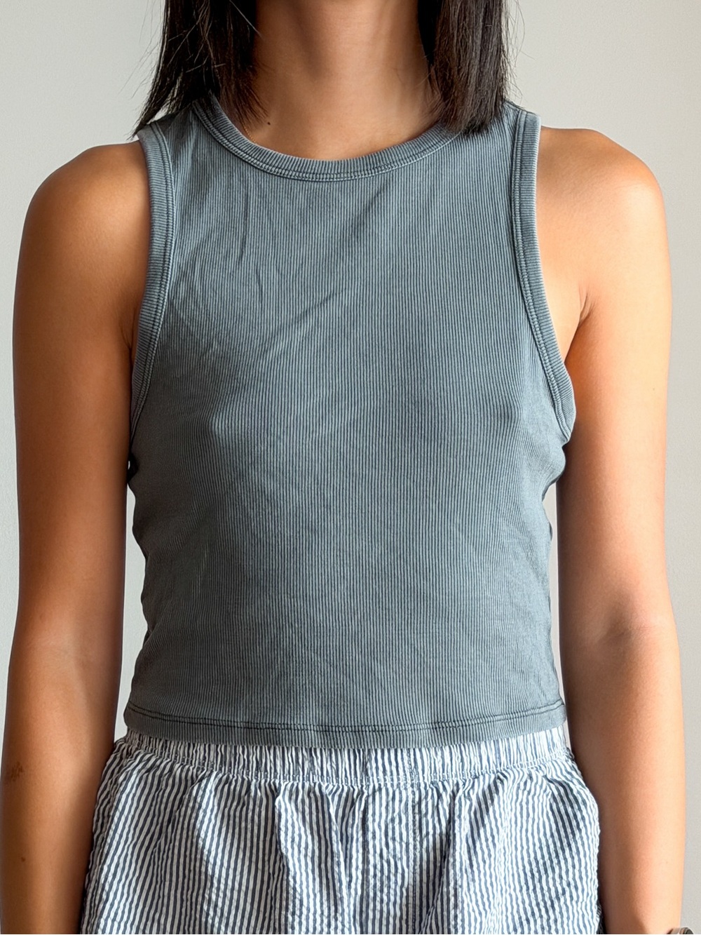 ribbed cropped tank top
